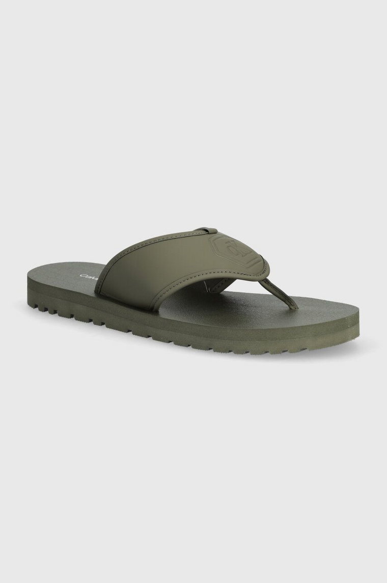 Calvin Klein Jeans japonki THONG SANDAL SLIPON RP IN BTW męskie kolor zielony YM0YM00943