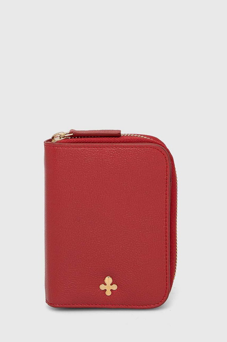Lilou portfel skórzany damski kolor czerwony