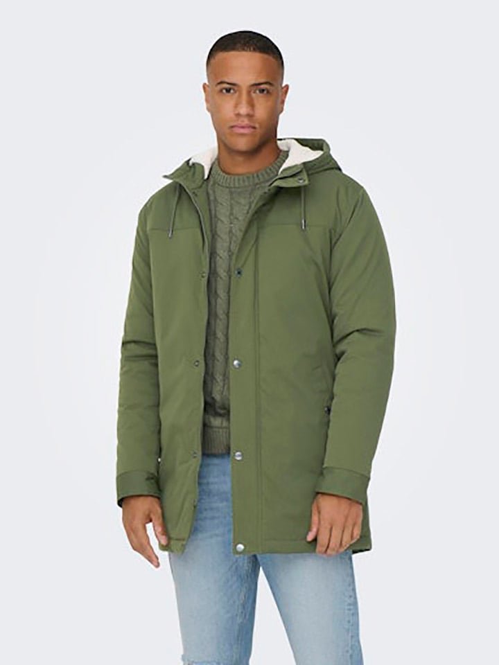 ONLY & SONS Parka w kolorze zielonym