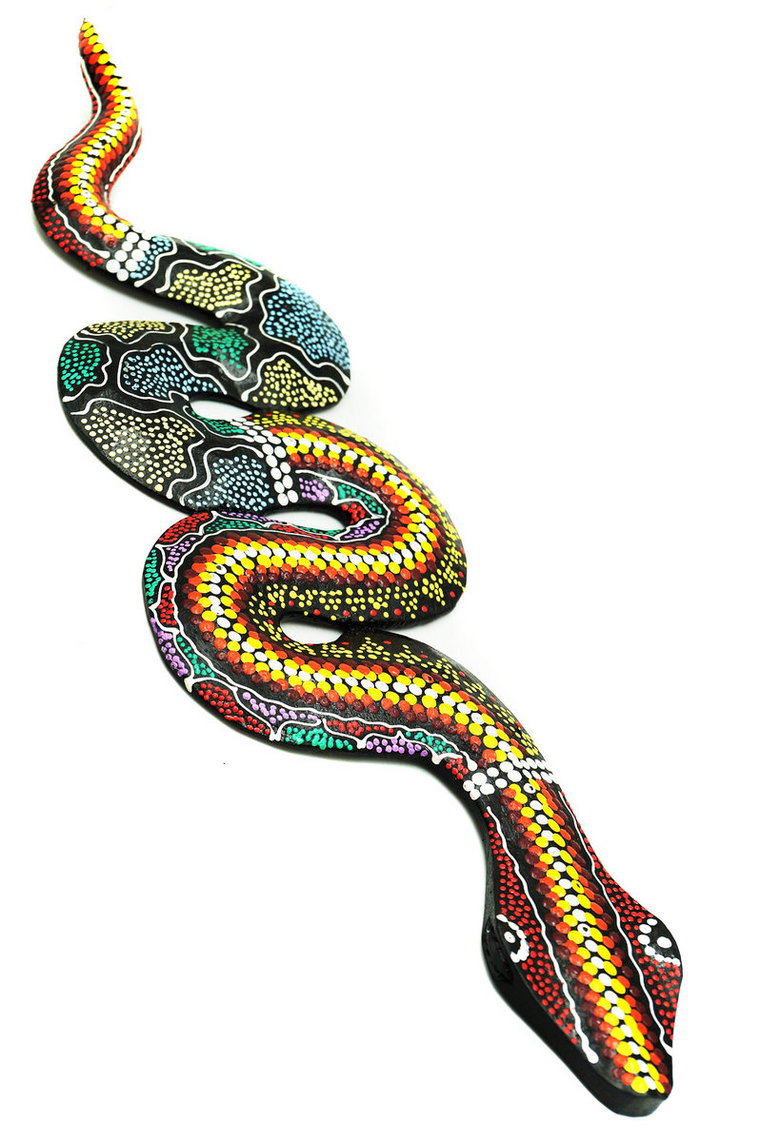 Wąż Kolorowy Drewniany Wąż Snake Unikalna Ozdoba Do Twojego Wnętrza Prezent