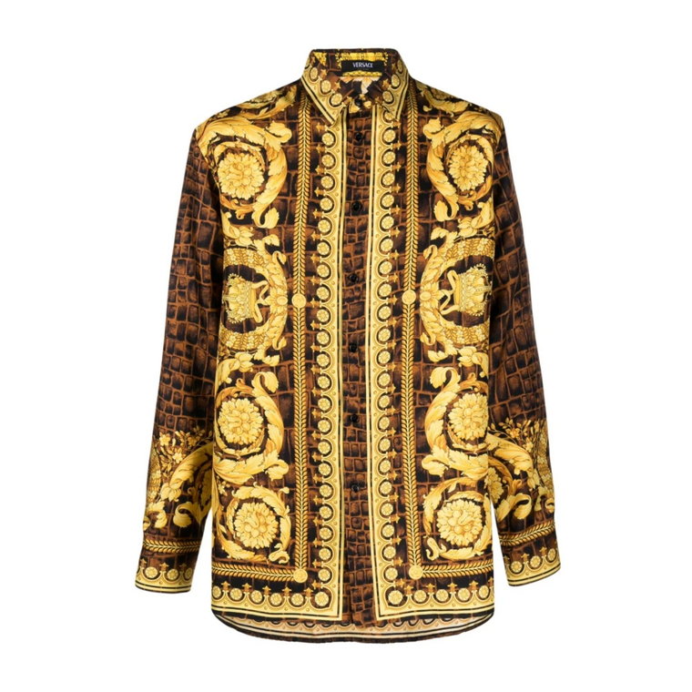 Luźna koszula w stylu Baroccodile Versace