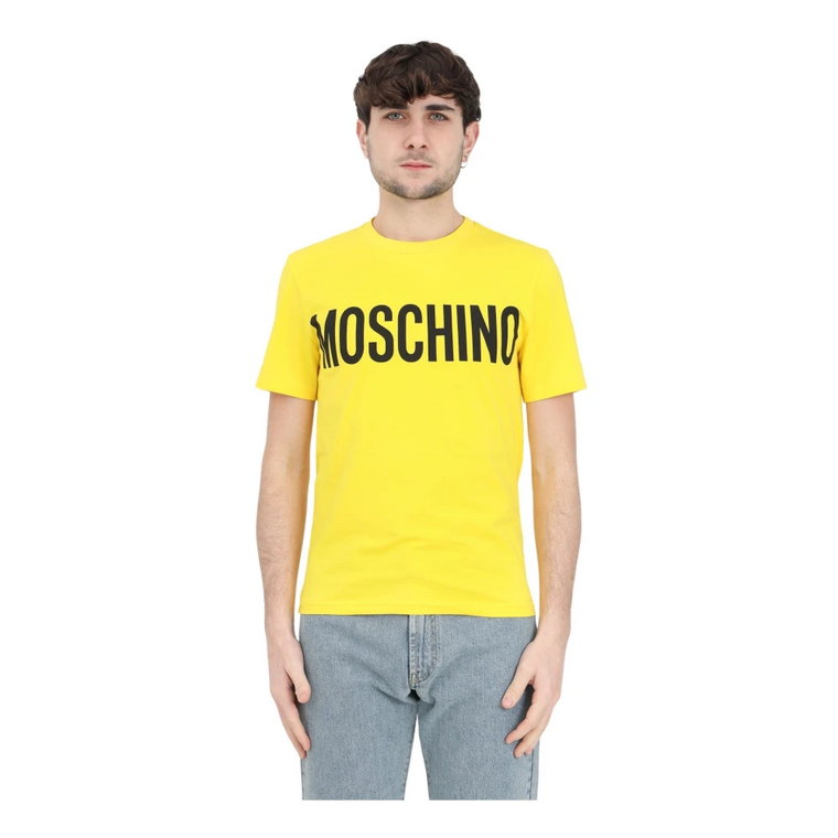 Żółta koszulka z logo Moschino
