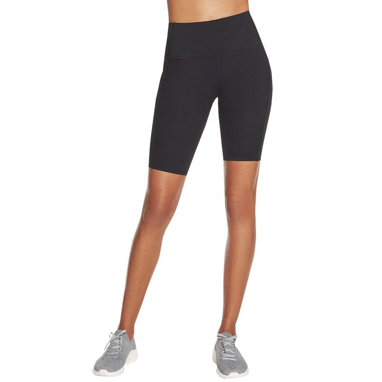 Skechers Go Walk High Waisted Bike Short W3SH53-BLK, Damskie, Czarne, spodenki, nylon, rozmiar: L