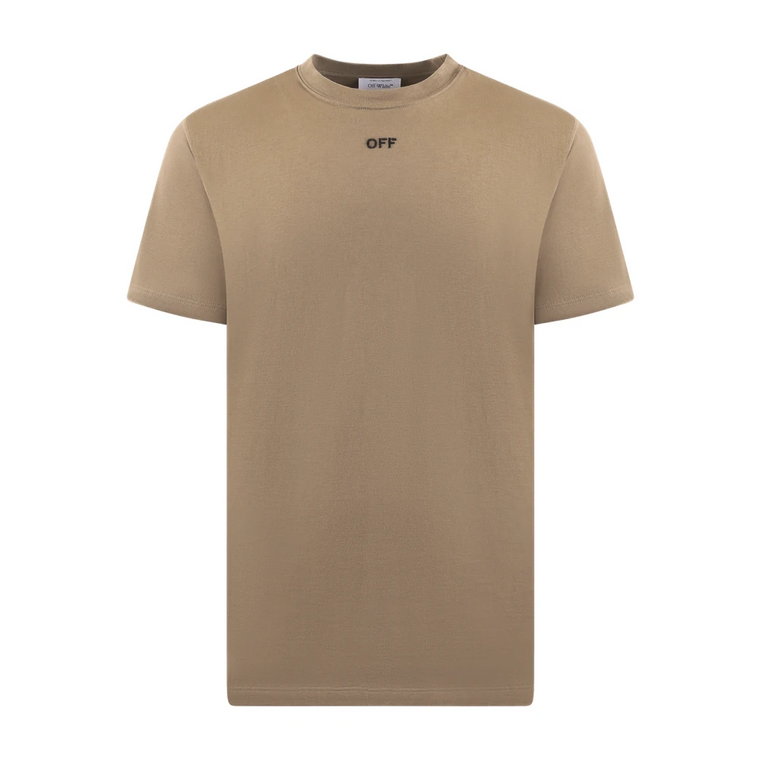 Slim Beige Stitch T-Shirt Off White