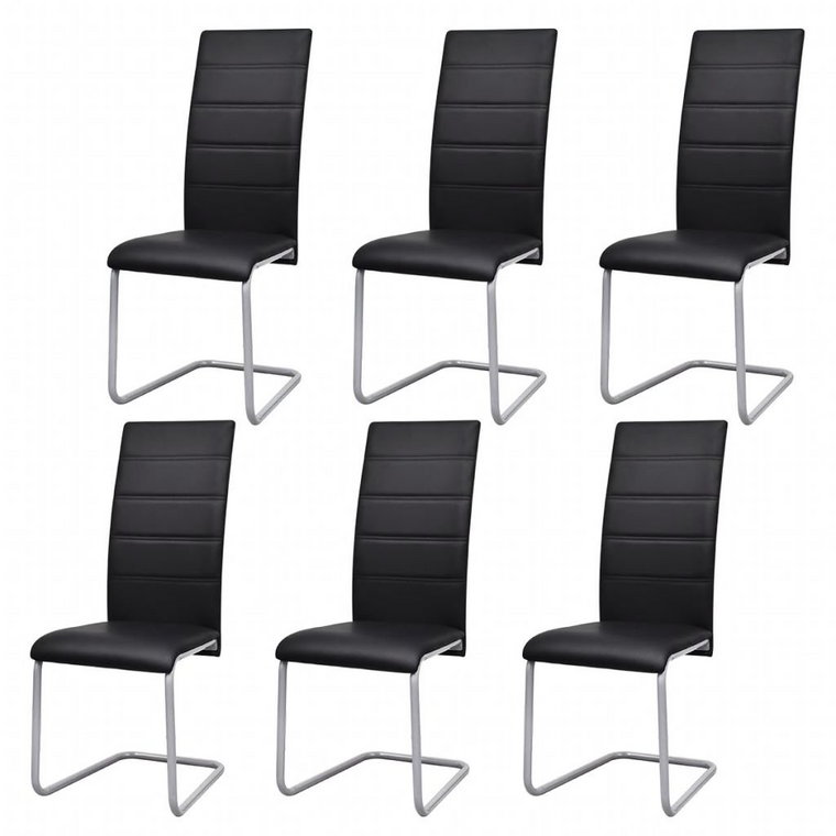 Krzesła do jadalni vidaXL, czarne, 41x52,5x102,5 cm, 6szt.