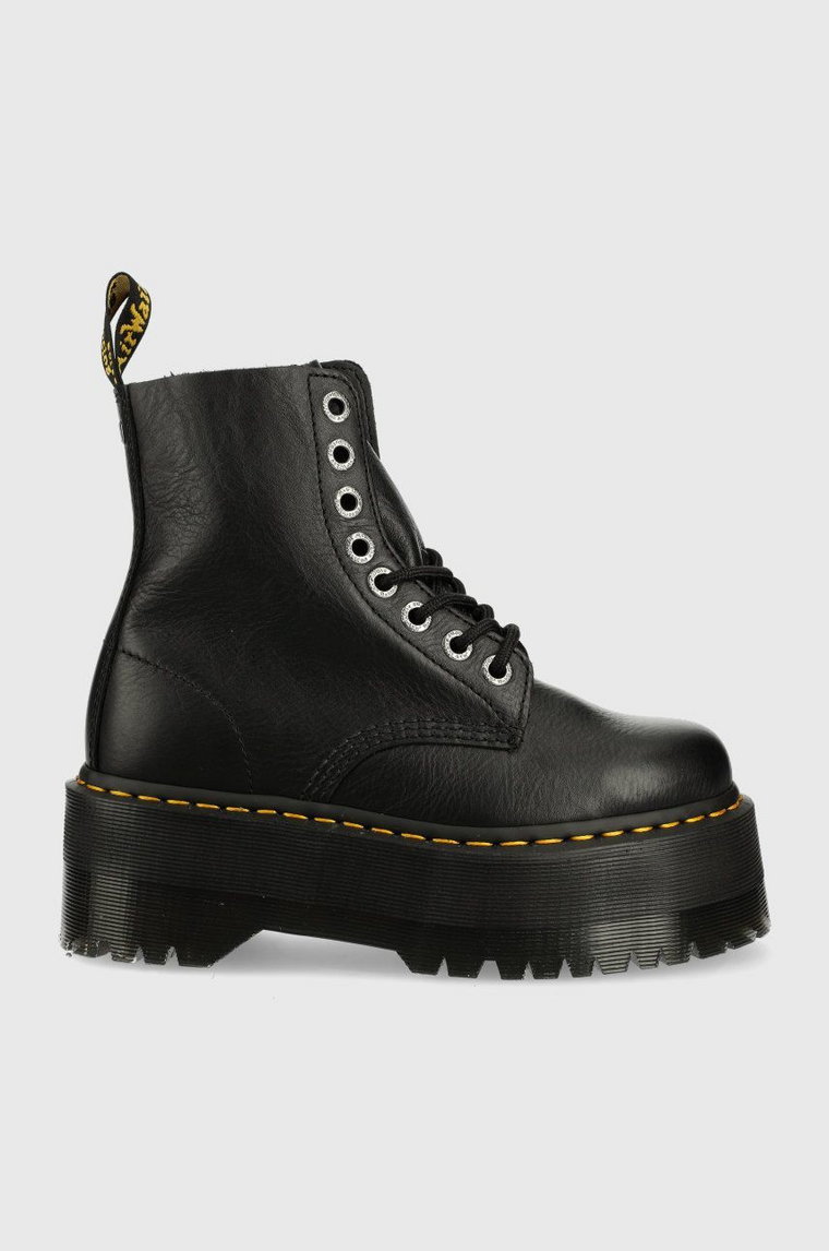 Dr. Martens workery skórzane 1460 Pascal Max damskie kolor czarny na platformie DM26925001.1460.Pascal-Black.Pisa