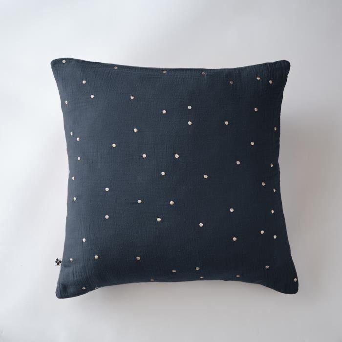 Poszewka na poduszkę z gazy bawełnianej 60 x 60 cm Gaia Chic Midnight Blue