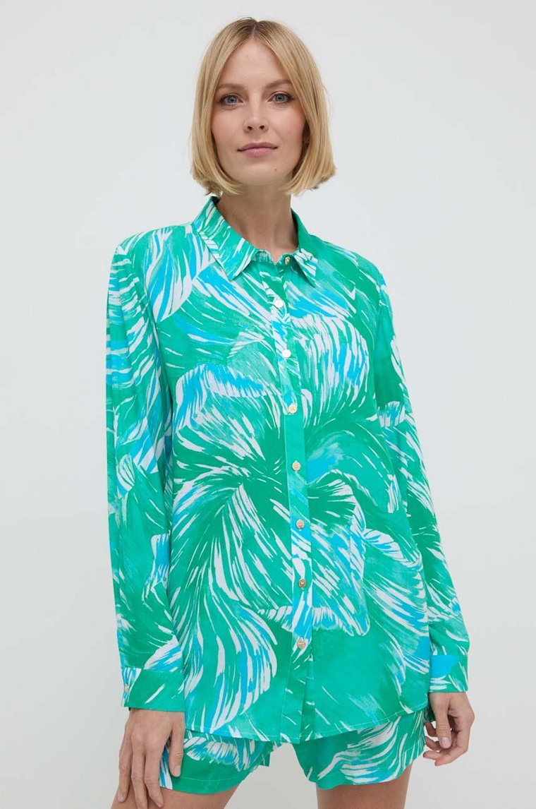 Melissa Odabash koszula plażowa Millie kolor zielony