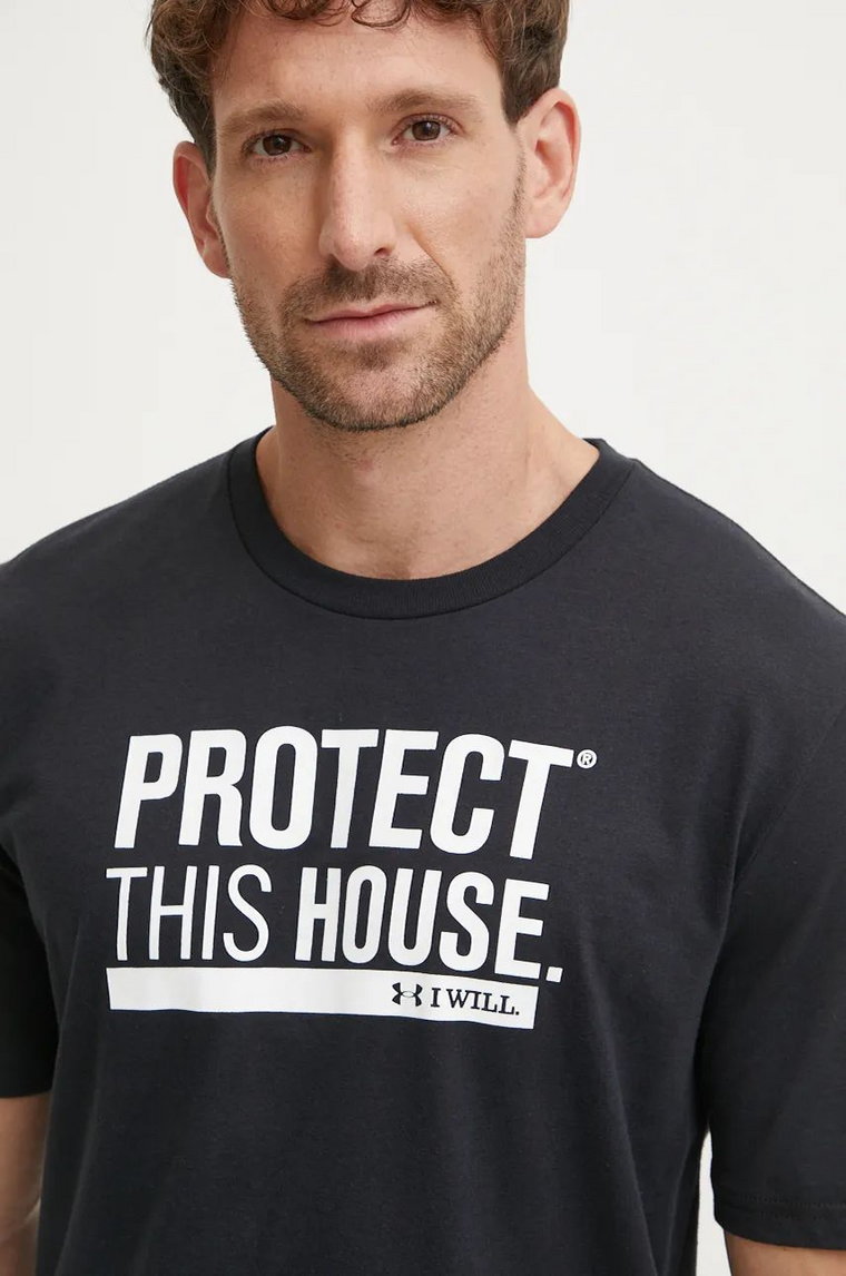 Under Armour t-shirt treningowy Protect This House kolor czarny z nadrukiem 1379022