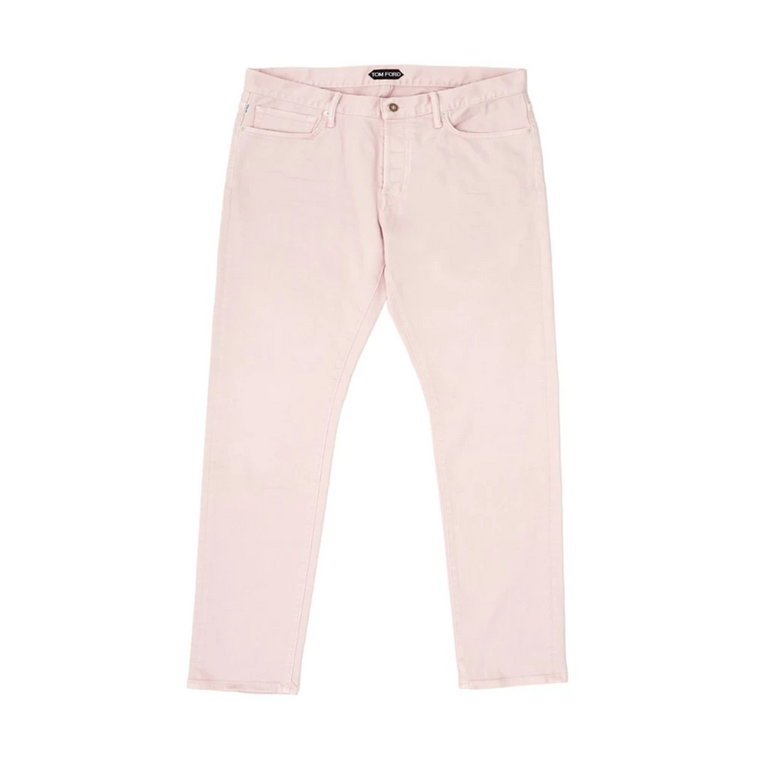 Różowe Spodnie Jeansowe Slim Fit z Pięcioma Kieszeniami Tom Ford