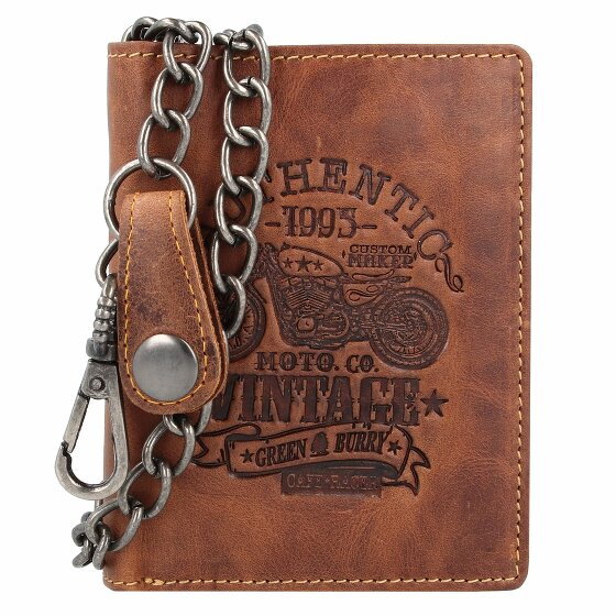 Greenburry Vintage Cafe Racer Wallet RFID Leather 9,5 cm braun