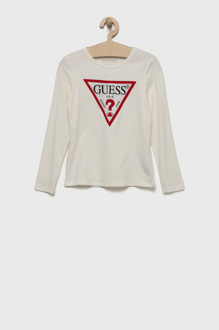 Guess longsleeve dziecięcy kolor biały