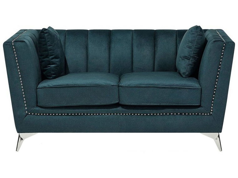 Sofa tapicerowana BELIANI Gaula, 2-osobowa, niebiesko-zielona, 77x160x80 cm