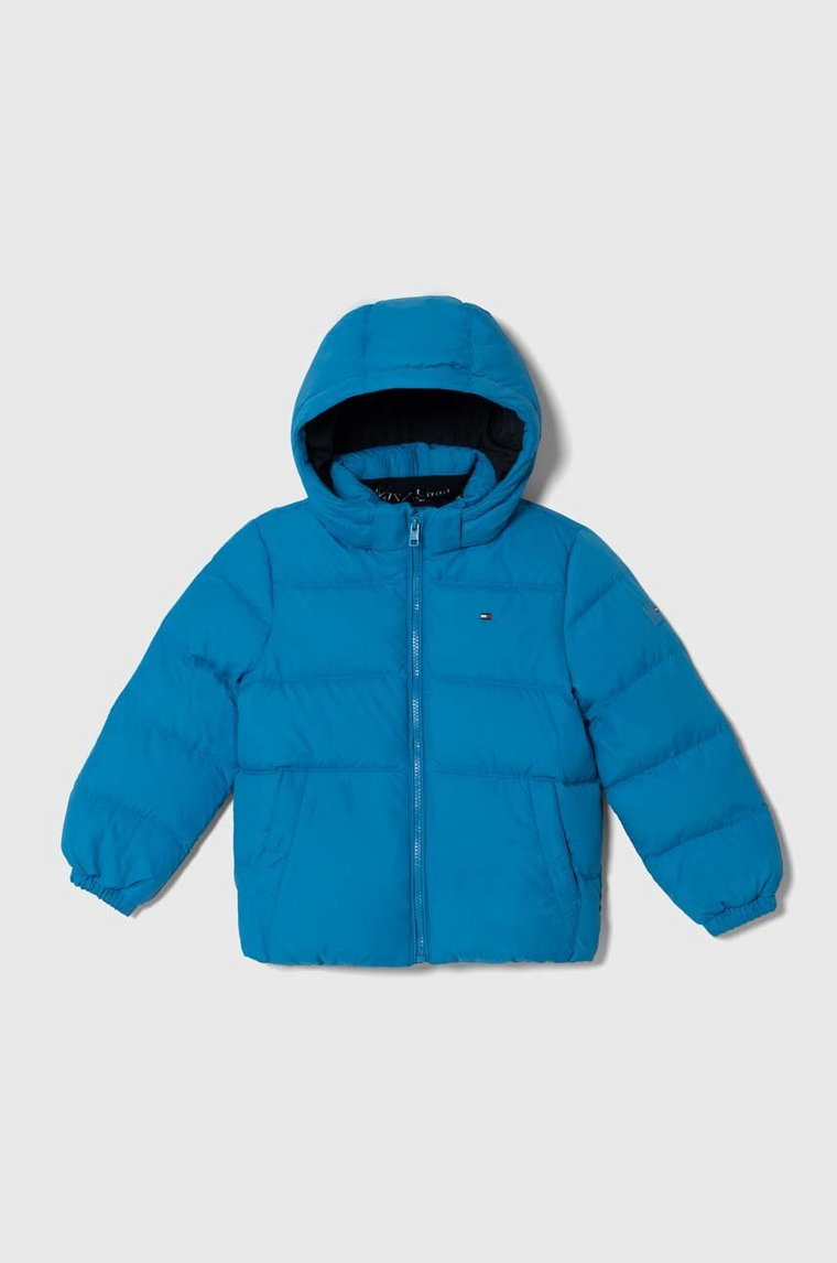 Tommy Hilfiger kurtka puchowa dziecięca kolor niebieski