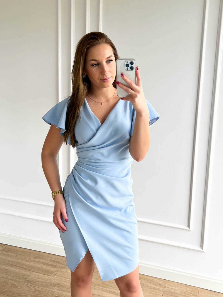 Lena Wybierz Rozmiar Większą błękitna elegancka sukienka