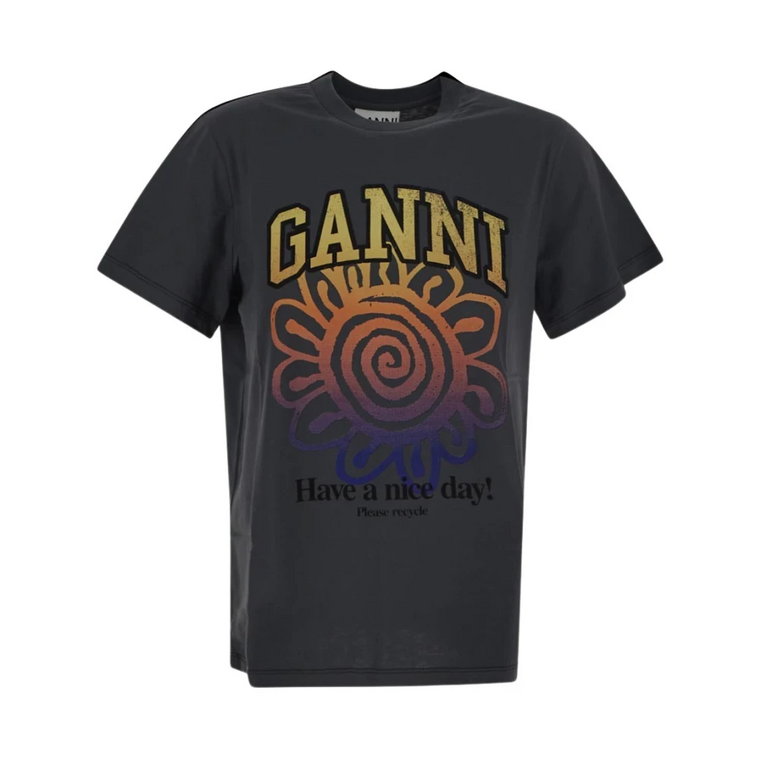 Koszulka z kwiecistym nadrukiem Ganni
