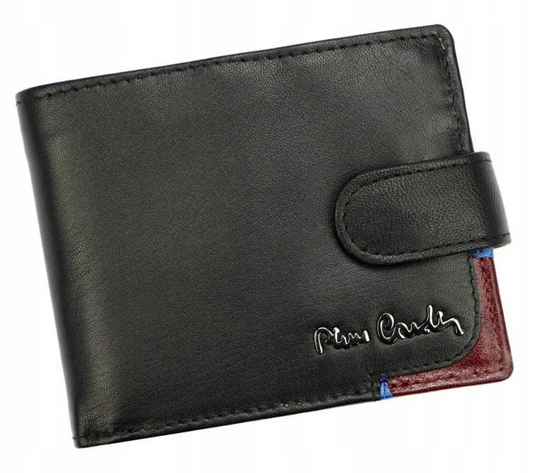 Mały, skórzany portfel męski na zatrzask  Pierre Cardin