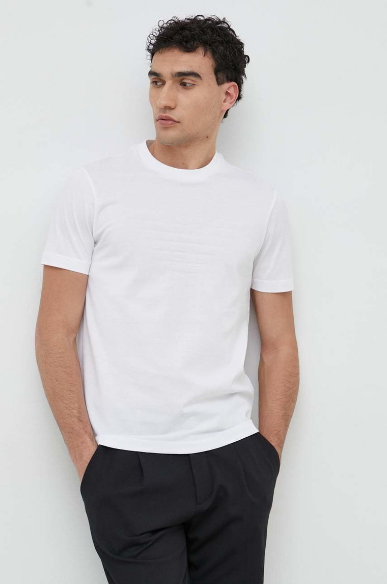 Emporio Armani t-shirt bawełniany kolor biały z aplikacją 8N1TD2 1JGYZ