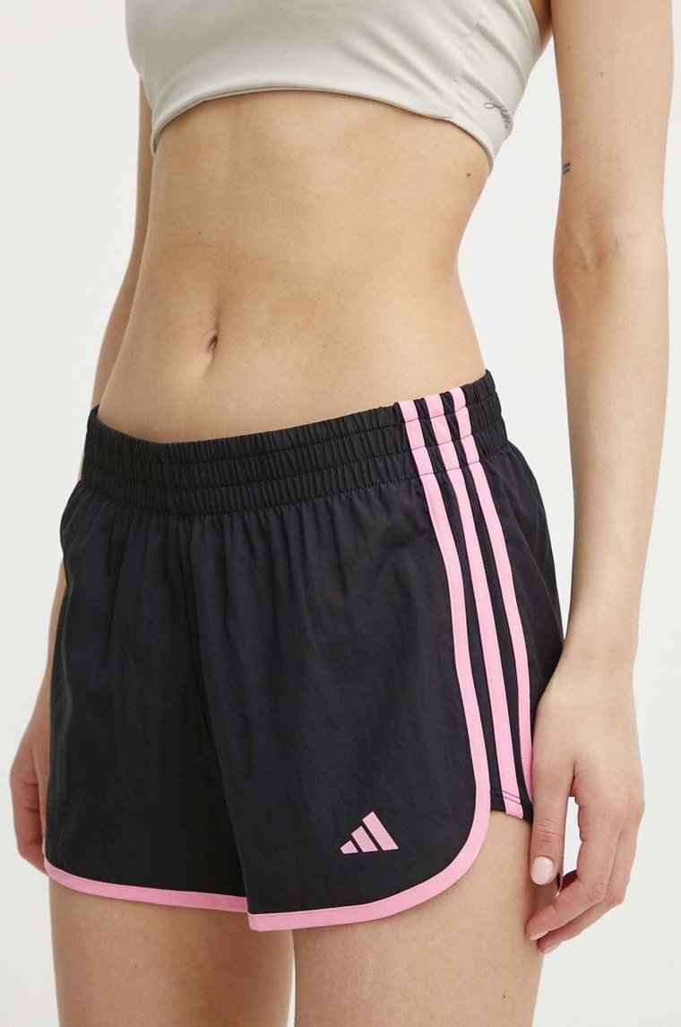 adidas Performance szorty do biegania Marathon 20 kolor czarny z aplikacją medium waist IN1531