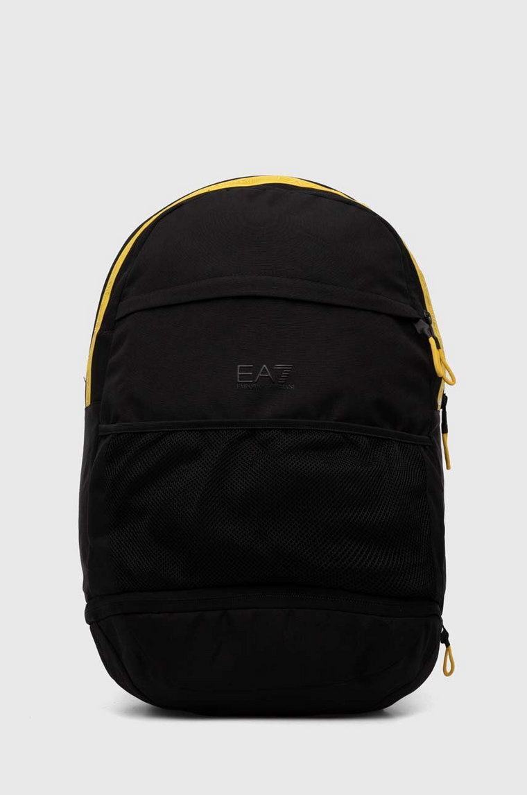 EA7 Emporio Armani plecak męski kolor czarny duży z aplikacją
