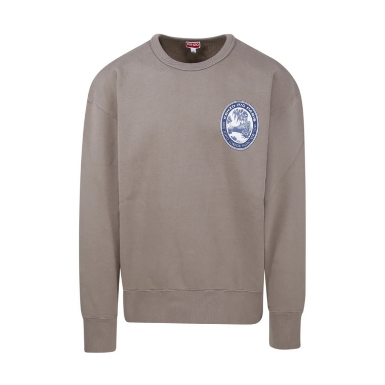 Taupe Tiger Patch Oversize Sweter Kenzo