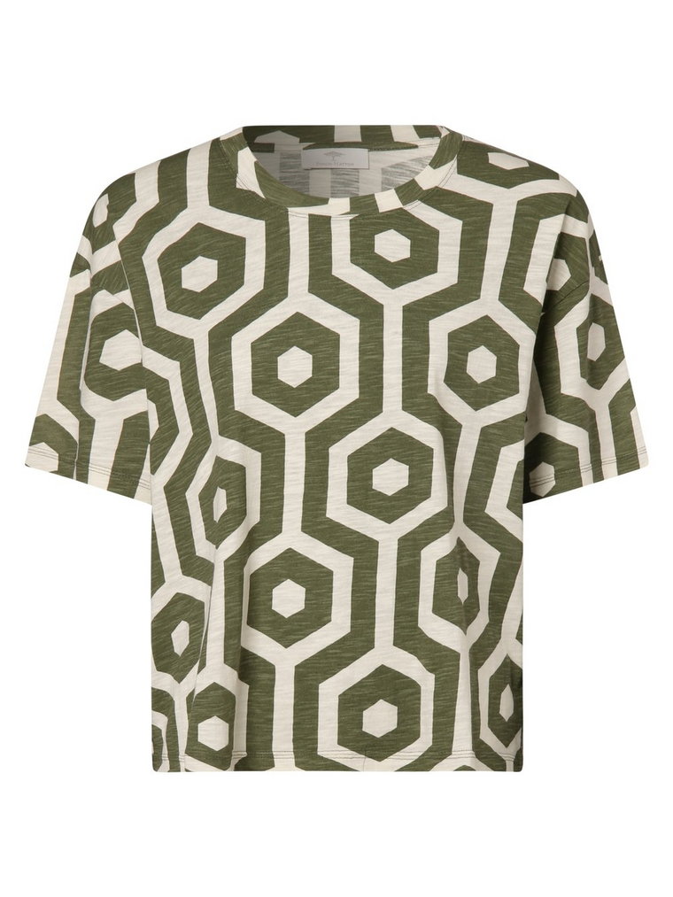 Fynch-Hatton - T-shirt damski, beżowy|zielony