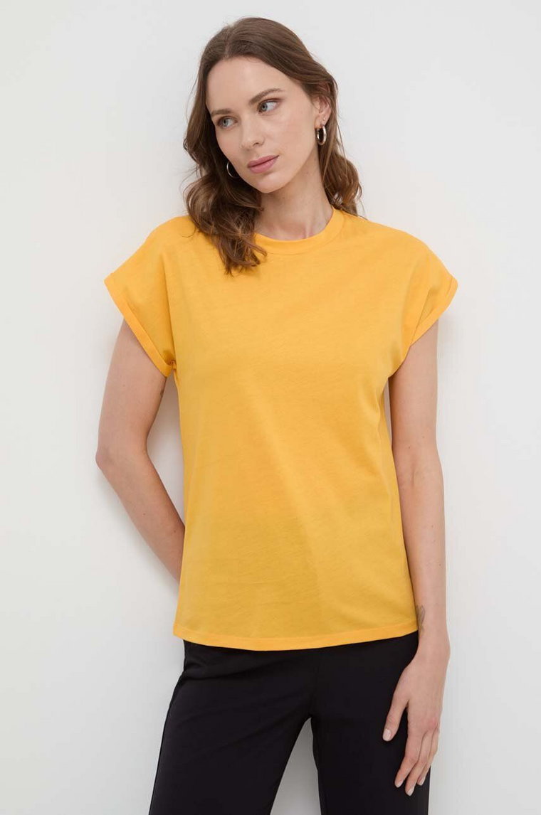 Marella t-shirt bawełniany damski kolor pomarańczowy