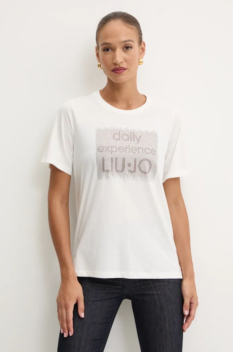 Liu Jo t-shirt damski kolor biały TF4020 JS923