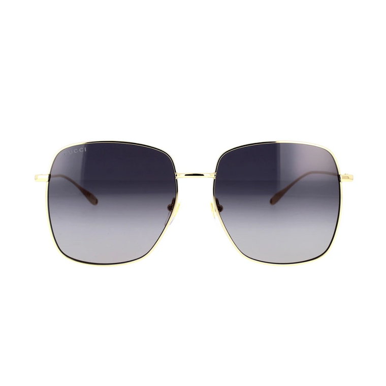 Kwadratowe, Oversizeowe Okulary Przeciwsłoneczne z Złotą Oprawą i Szarymi Szkłami Gucci