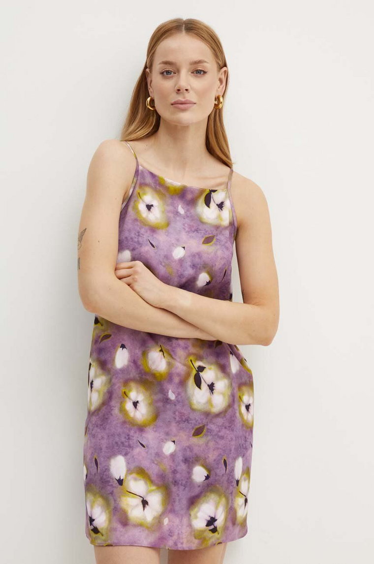 MAX&Co. sukienka kolor fioletowy mini rozkloszowana 2426226051200