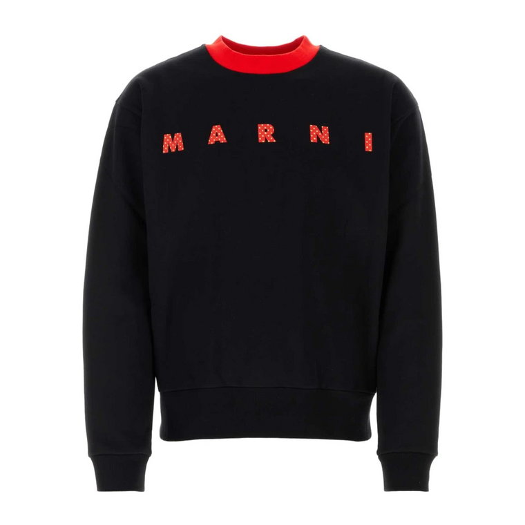 Czarny bawełniany sweter - Klasyczny styl Marni