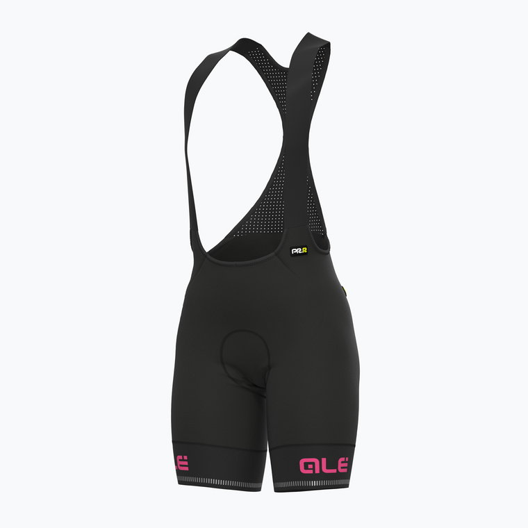 Spodenki rowerowe damskie Alé Sella Plus Bibshorts fluo pink