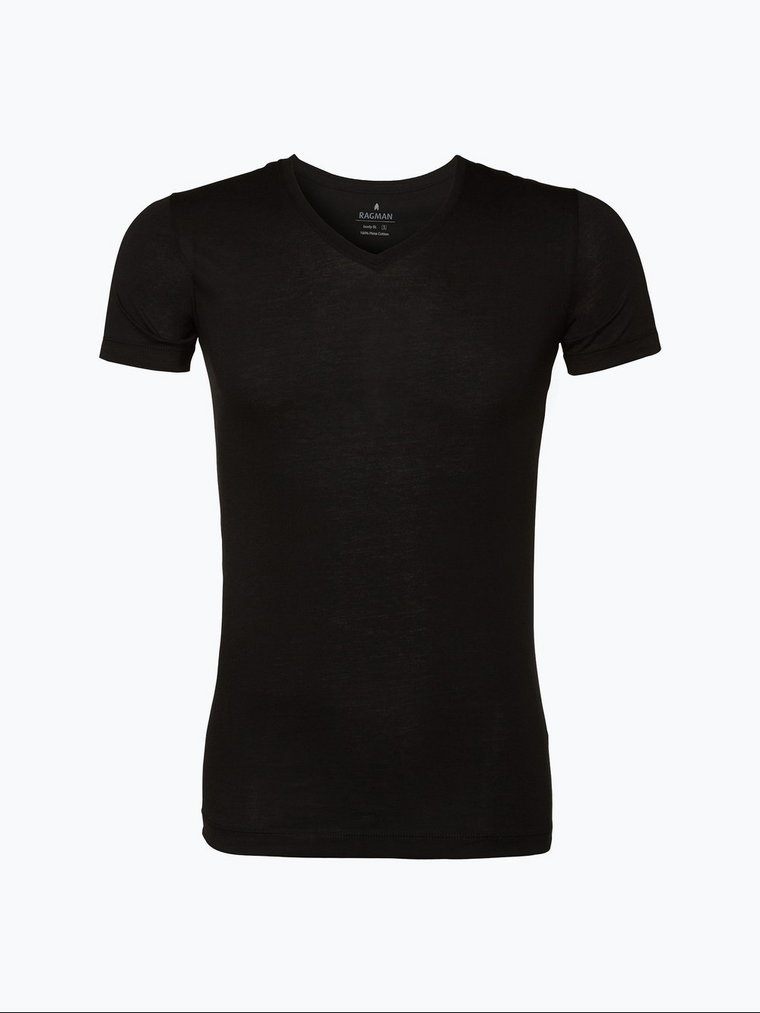 Ragman - T-shirty męskie pakowane po 2 sztuki, czarny
