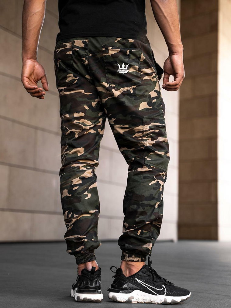 Spodnie Materiałowe Jogger Bojówki Jigga Wear Crown Stitch Camo