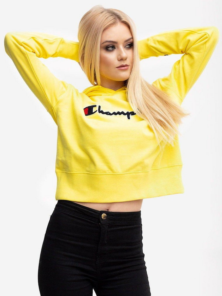 Mesh Logo Script Hooded Sweatshirt Yellow