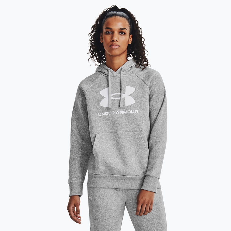 Bluza damska Under Armour Rival Fleece Big Logo Hoody mod gray light heather/white