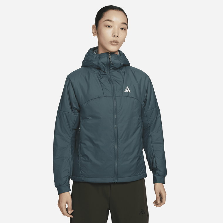 Damska lekka wodoodporna kurtka z kapturem Therma-FIT ADV Nike ACG Rope De Dope PrimaLoft - Szary