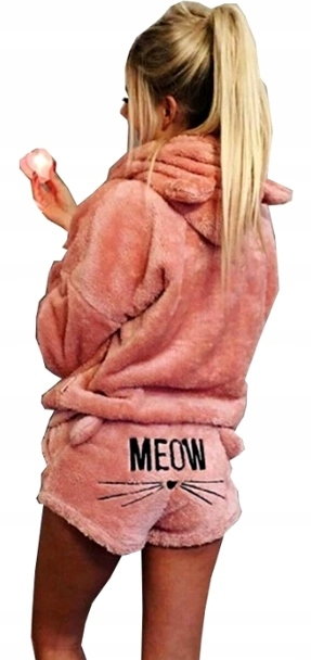 Ciepła pluszowa piżama meow rozm. XL (K192)