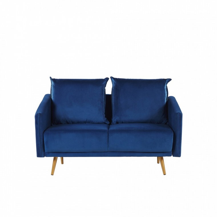 Sofa 2-osobowa welurowa niebieska MAURA kod: 4251682254748