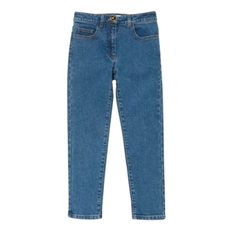 Dziecięce Jeansy Denim 5-Kieszeń Haftowany Moschino