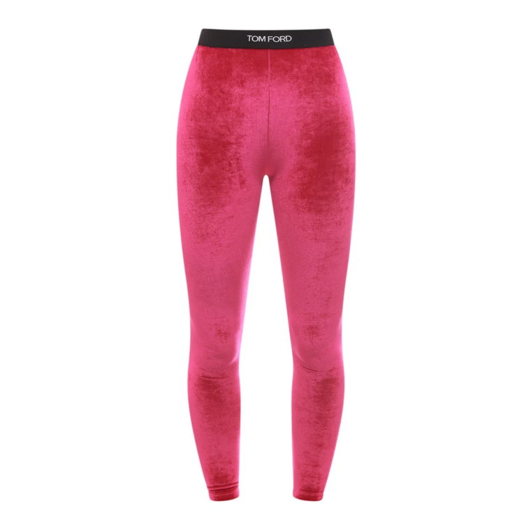 Różowe Legginsy Chenille Aw23 Tom Ford