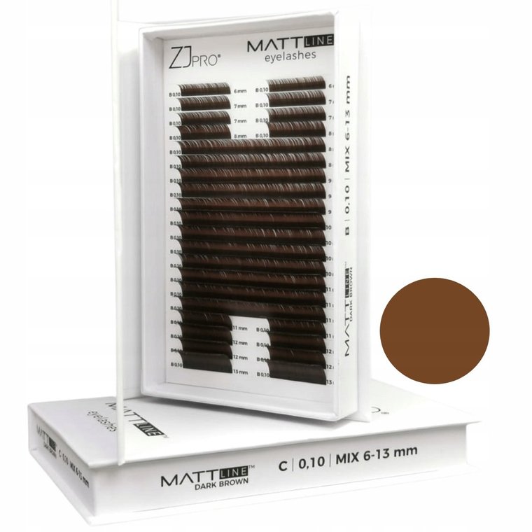 Project Lashes, Brązowe Zj Pro Mattline Dark Brown Brąz Mix C 0,10