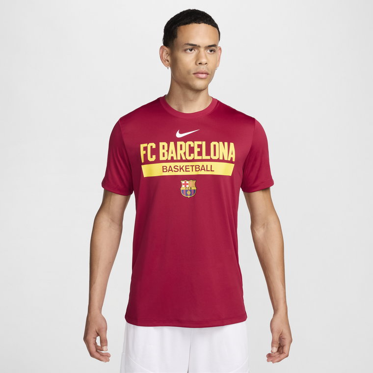 Męski T-shirt do koszykówki Nike Dri-FIT FC Barcelona Practice - Czerwony