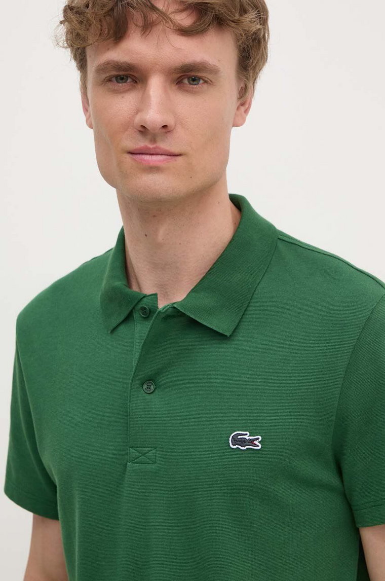 Lacoste polo męski kolor zielony gładki DH5522