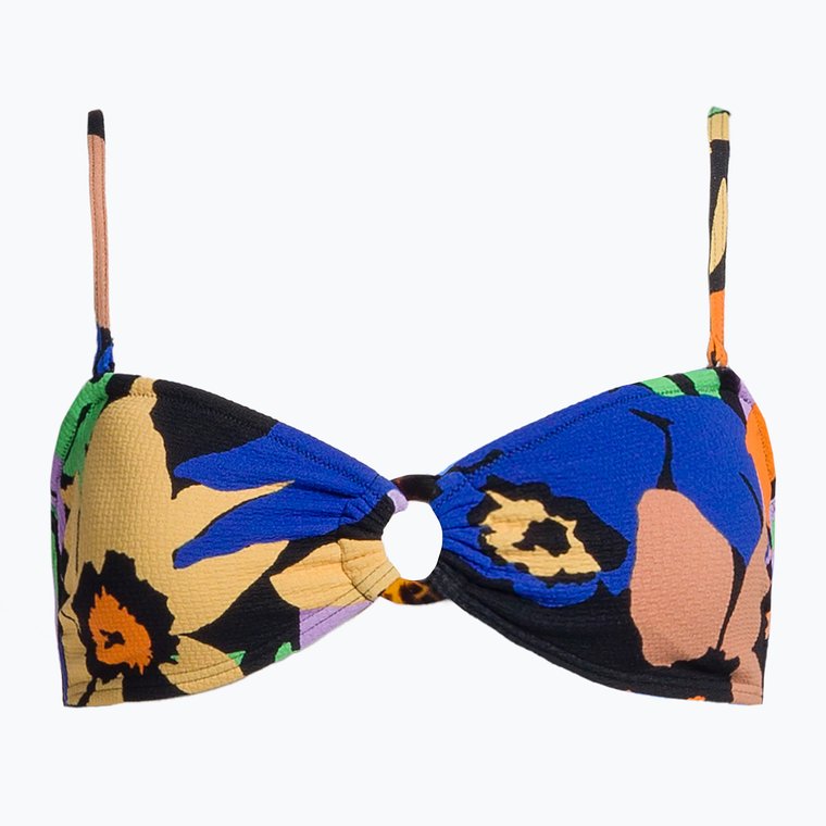 Góra od stroju kąpielowego ROXY Color Jam Bandeau anthracite flower jammin