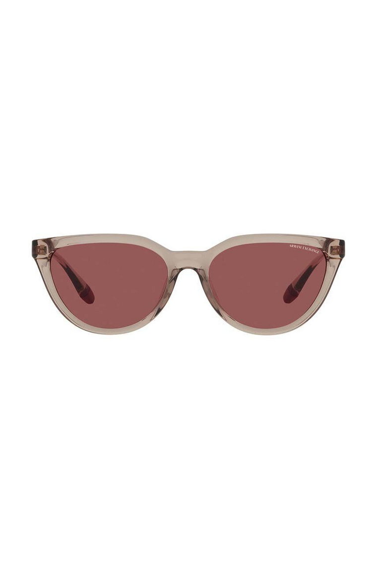 Armani Exchange okulary przeciwsłoneczne damskie kolor beżowy 0AX4130SU