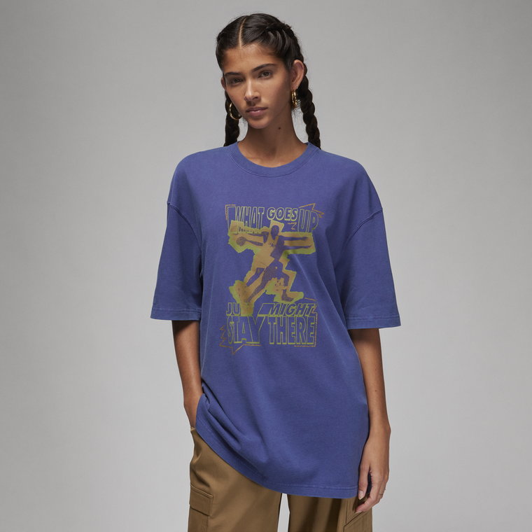 Damski T-shirt oversize Jordan - Fiolet