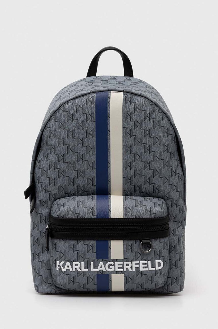Karl Lagerfeld plecak męski kolor szary duży wzorzysty