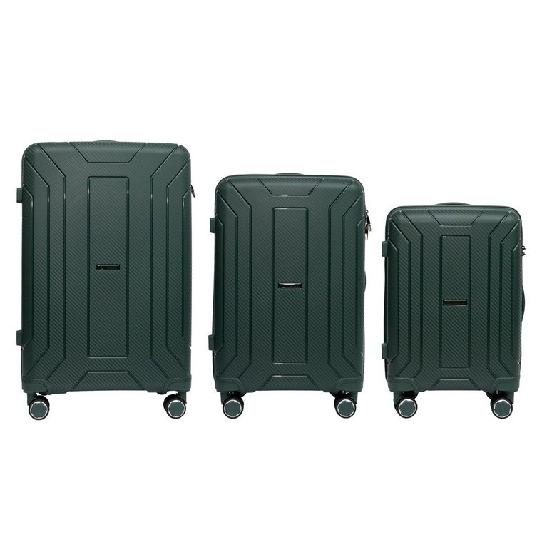 Zestaw 3 walizki podróżne z Policarbonu VEZZE  Zielone