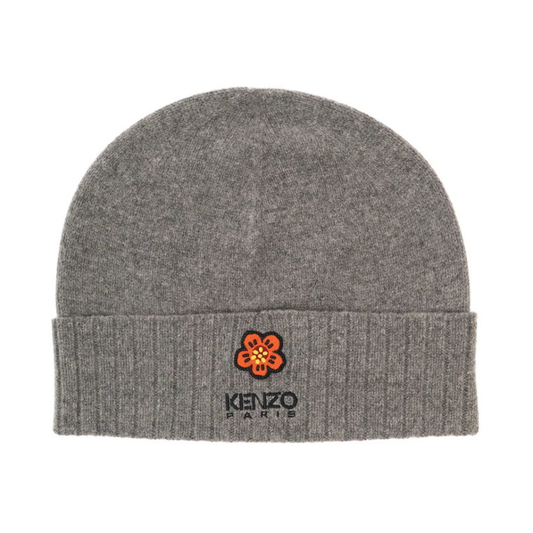 Szara Wełniana Czapka Beanie dla Mężczyzn Kenzo